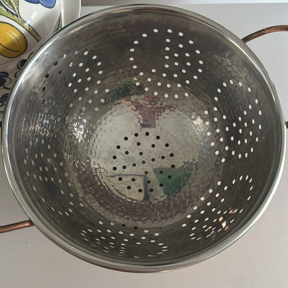 Copper Toned Metal Kitchen Colander - Picture 8 of 11